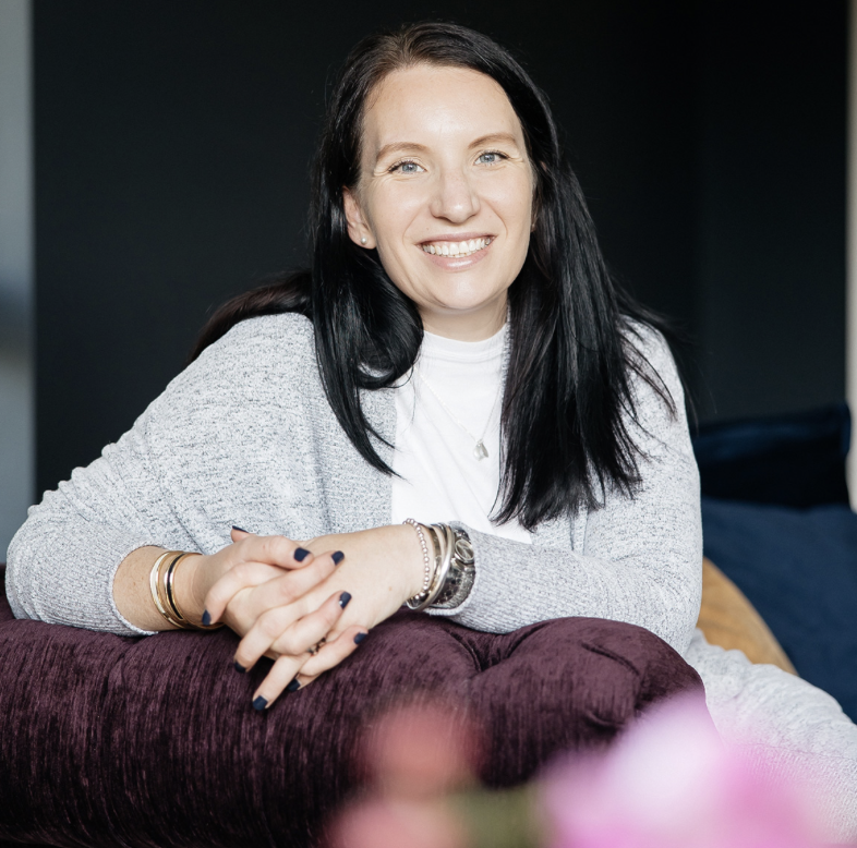 Amy Winter on Sofa